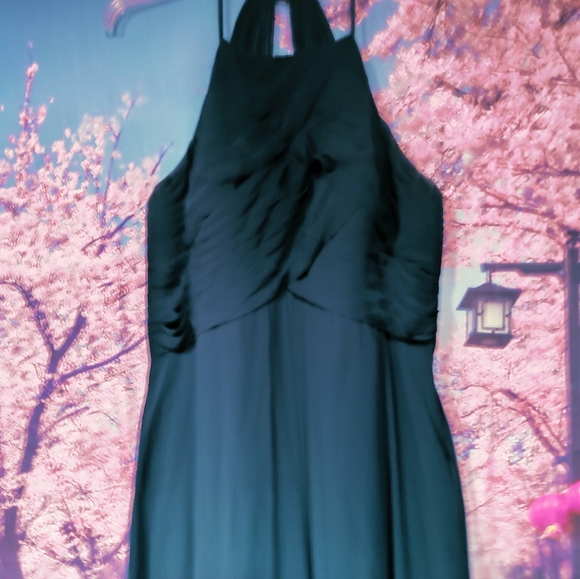 David's Bridal Formal Dress Navy Blue Size 18 Zip Back - Picture 7 of 8